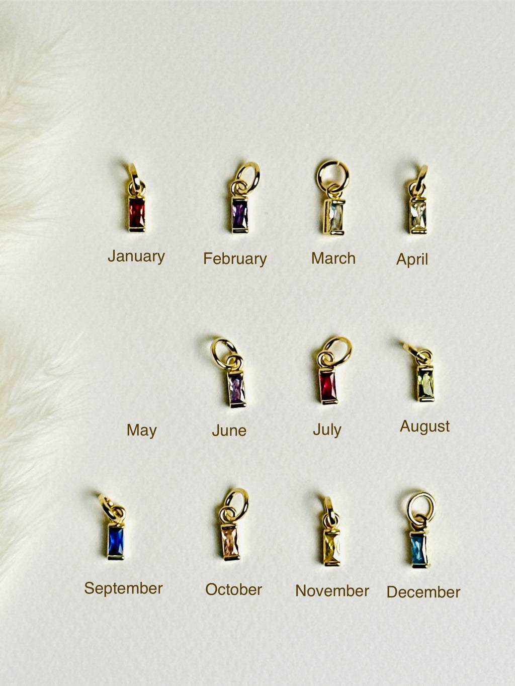 Brithstone charms for necklace