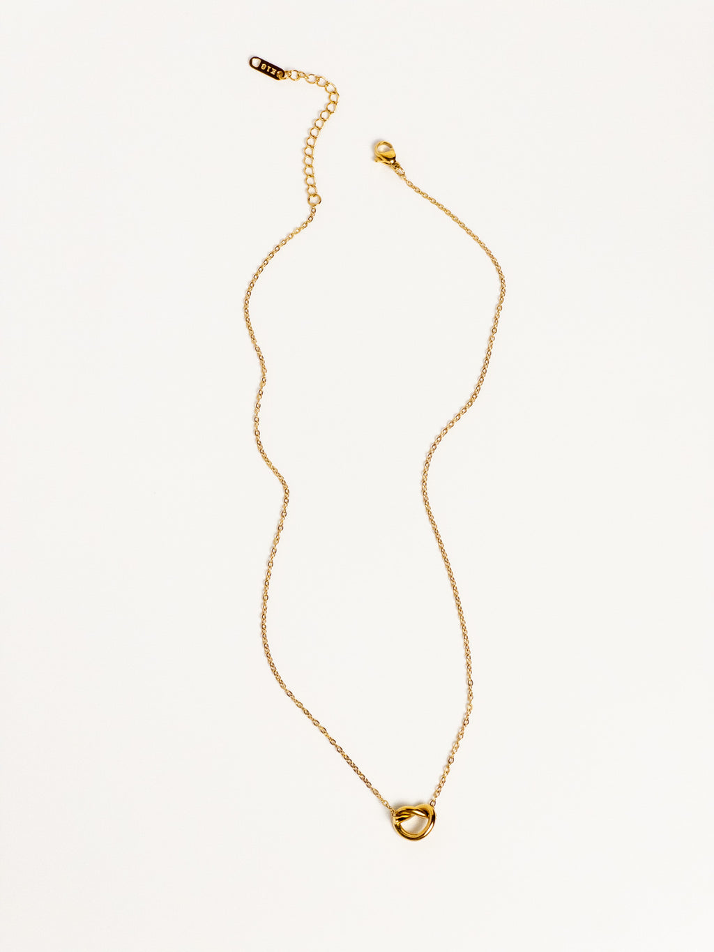 Grace Heart Necklace – gold heart knot pendant on delicate chain